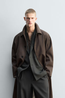 LIMITED EDITION LONG WOOL TRENCH COAT - Zara фото 2