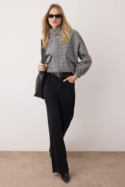 Cok Renkli Ekose Desenli Regular Kal?p Kase Bomber Ince Ceket MontTWOAW26MO00137 - Trendyolmilla фото 4