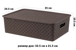 Корзинка с крышкой 7,5 л 35*24,5*10,5 см Береста темно-коричневый (модель 5221/01) - Elan gallery фото 2