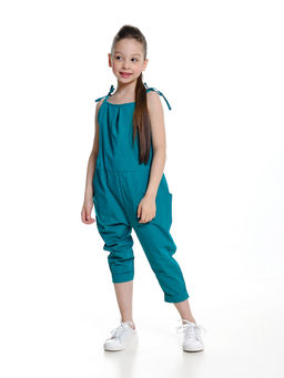 Комбинезон текстильный на завязках UD 7580 изумрудный - Mini maxi фото 2
