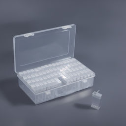 Органайзер для хранения, 64 баночки, 10 мл, 22.3×13×5.5 см, с наклейками, прозрачный