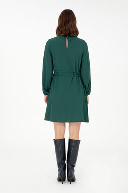 Женское темно-зеленое тканое платье Неожиданная скидка в корзине - U.s. polo assn фото 4