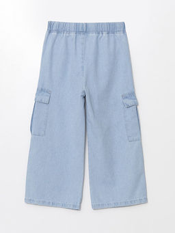 Beli Lastikli Wideleg K?z ?ocuk Kargo Jean Kapri - Waikiki фото 2