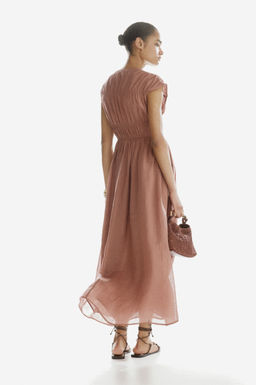 Vestido de ramio con tiras de enlazar - H&m фото 6