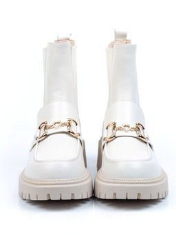 01-5273-2 WHITE Ботинки демисезонные женские (натуральная кожа, байка)