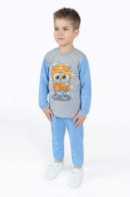 Костюм детский голубой меланж сова пилот