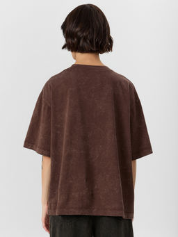 Футболка женская коричневая с надписью burning metal - Mark formelle фото 2