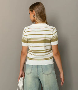 Футболка #КТ1217, оливковый,молочный - Dommod фото 3