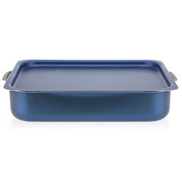 "Azure" Противень с антипригарным покрытием 25х19, h5,7см "Сатин", s0,9см, алюминиевая крышка (Россия)