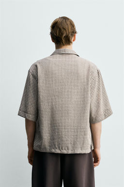 CAMISA RELAXED FIT JACQUARD CUADROS / Verde - Zara фото 3