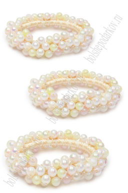 Резинки с бусинами для волос 5 см (3 шт) SF-8013, мультиколор №4