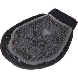 Варежка для мытья и вычесывания животных "ПРЕМИУМ - МОЙ БРО", цвет серый/черный, 18.5*23см (лейбл)