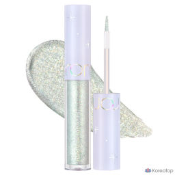 The Universe Liquid Glitter Glitter 08 Minty Way - Мятный золотистый глиттер с изумрудными и золотыми блестками , 2 г - Rom&nd фото 2