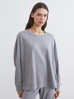 Bisiklet Yaka Puantiyeli Kad?n Pijama Tak?m?