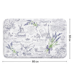 VAL LV-P-58 Коврик для ванной комнаты, 50*80*1.5 см, мягкая основа, LAVANDE, шт