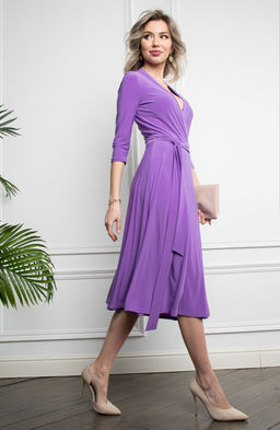 Платье из трикотажа сиреневый - Donna saggia фото 3