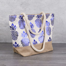 Сумка пляжная на молнии 45х32х14 см / BB24 /уп 1/микс