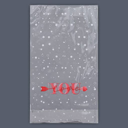 Цена за 50 шт. Пакет фасовочный БОПП, с донной складкой, Я люблю тебя, для сладостей и подарков, 20?35 см