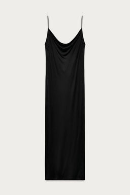 VESTIDO LARGO DRAPEADO MARISA BERENSON X ZARA / Negro