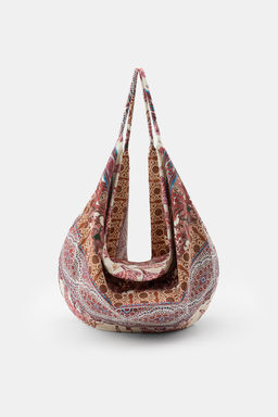 BOLSO ALGOD?N ESTAMPADO PATCHWORK / ?nico - Zara фото 6