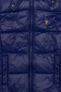 Синее пальто с капюшоном для мальчика - U.s. polo assn фото 3
