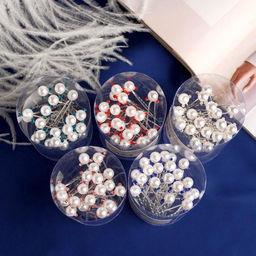 Цена за 20 шт. Шпилька для волос «Бусинка», стразы, 0.8×6 см, МИКС