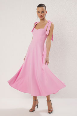 TRENDYOLMILLA Siyah A-Kesim Ask? Baglama Detayl? Dokuma Elbise TPRSS24EL00251  фото 15