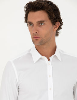 Белая приталенная рубашка с длинным рукавом - Cacharel фото 2