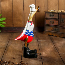 Сувенир «Утка шеф-повар», 13×9×27 см, дерево