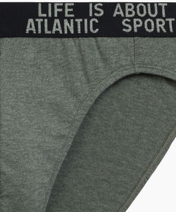 ATLANTIC 3MP-209 Трусы спорт Melange - набор 3 шт. зеленый меланж + винный меланж + голубой меланж  фото 4