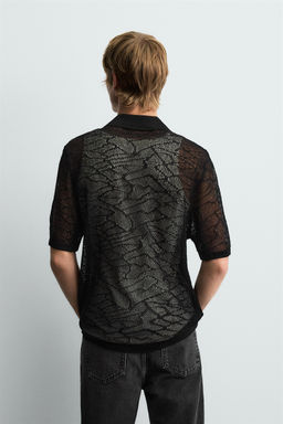 OPENWORK KNIT POLO SHIRT - Zara фото 3