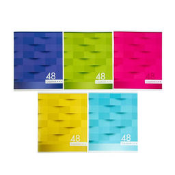 Тетрадь 48 листов в клетку Calligrata Мозаика, обложка мелованный картон, блок №2, белизна 75% (серые листы), МИКС