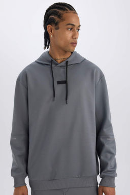 DeFactoFit Standart Fit Kapusonlu Basic Duz Sporcu Sweatshirt  фото 4