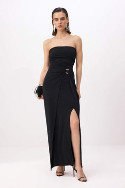 Siyah Aksesuar Detayl? Orme Astarl? Maxi Abiye & Mezuniyet Elbisesi TPRSS26AE00046