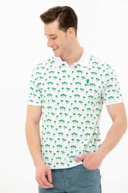 U. S. Polo Assn Мужская зеленая футболка с воротником-поло - U.s. polo assn фото 3