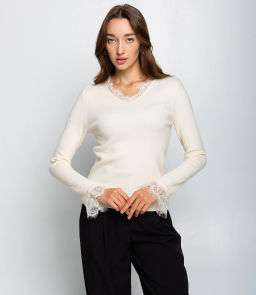 Джемпер #КТ9045, кремовый