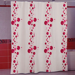 "Miranda" Штора для ванной тканевая 180х200см "Пузыри бежевые", без колец, 100% п/э (Турция)