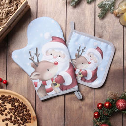 Набор кух. Доляна Волшебство: варежка 20х28 см, прихватка 17х17 см, 35% хл, 65% пэ