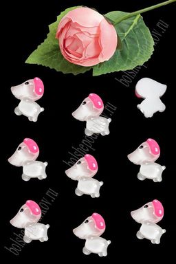 Кабошон "Щенок" (50 шт) SF-5720, белый