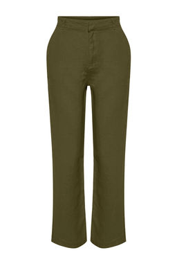 Haki %100 Keten Yuksek Bel Wide Leg Pantolon TWOSS24JE00246 - Trendyolmilla фото 11