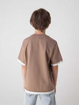 Футболка с контрастной отделкой Кокос 7+ - Bungly фото 8