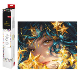 Алмазная мозаика арт. 68645 / 50 ДЕВУШКА СО ЗВЕЗДАМИ, размер: 40*50 см,