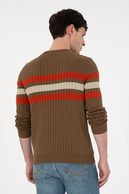 Erkek Slim Fit Bisiklet Yaka Haki Kazak - U.s. polo assn фото 5