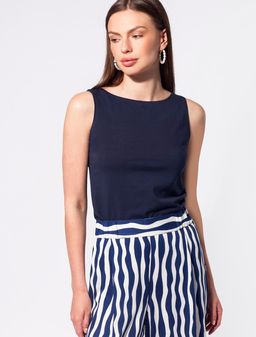 VILATTE / Топ из премиального хлопка с эластаном, с горловиной лодочка