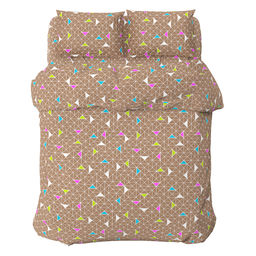 Наволочка 50х70см "Треугольники, беж", с клапаном-запахом, бязь 121г/м2, хлопок 100%, упаковка "классическая" пакет ПВД 14,5х23см, еврослот, "Домашняя мода" (Россия)