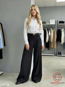 Брюки из плотной костюмной ткани