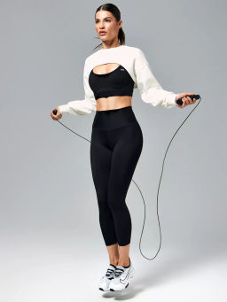 Леггинсы 7/8 с широким утягивающим поясом