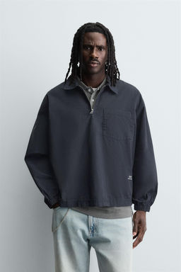 DENIM ZIP-UP POLO SHIRT - Zara фото 2
