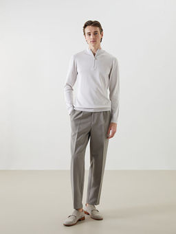 Dik Yaka Uzun Kollu Erkek Triko Kazak