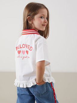 Polo Yaka Bask?l? K?z ?ocuk G?mlek